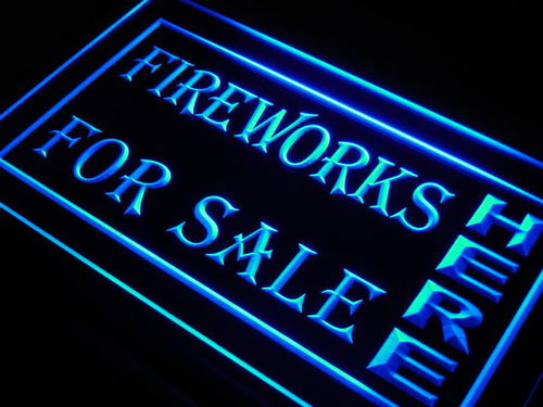 Fireworks For Sale Here Display neon Light Sign